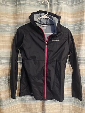 Columbia Black Jacket with Pink Center Zipper
